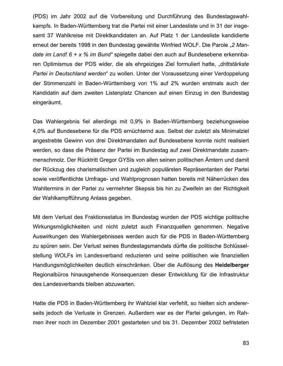 Seite 83 des Verfassungsschutzbericht 2002 Baden-Württemberg
