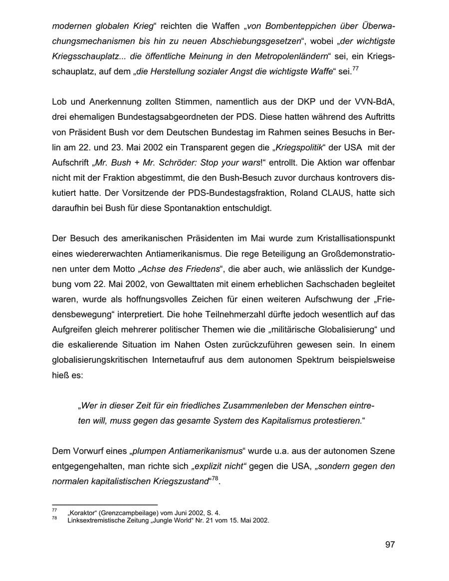 Seite 97 des Verfassungsschutzbericht 2002 Baden-Württemberg