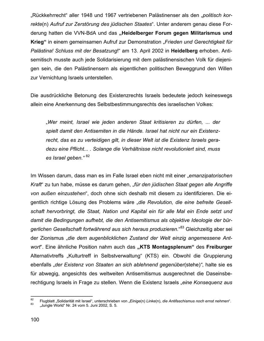 Seite 100 des Verfassungsschutzbericht 2002 Baden-Württemberg