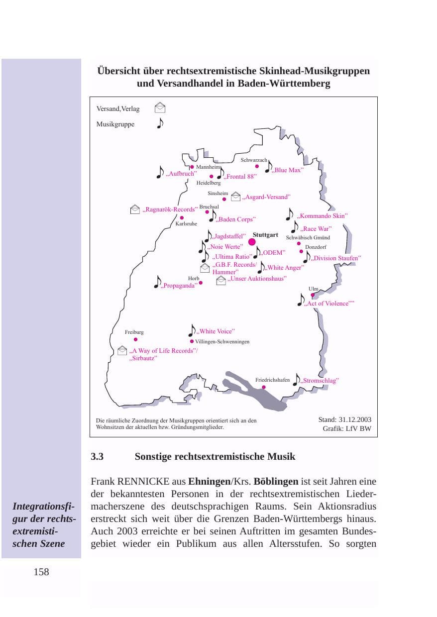 Seite 159 des Verfassungsschutzbericht 2003 Baden-Württemberg