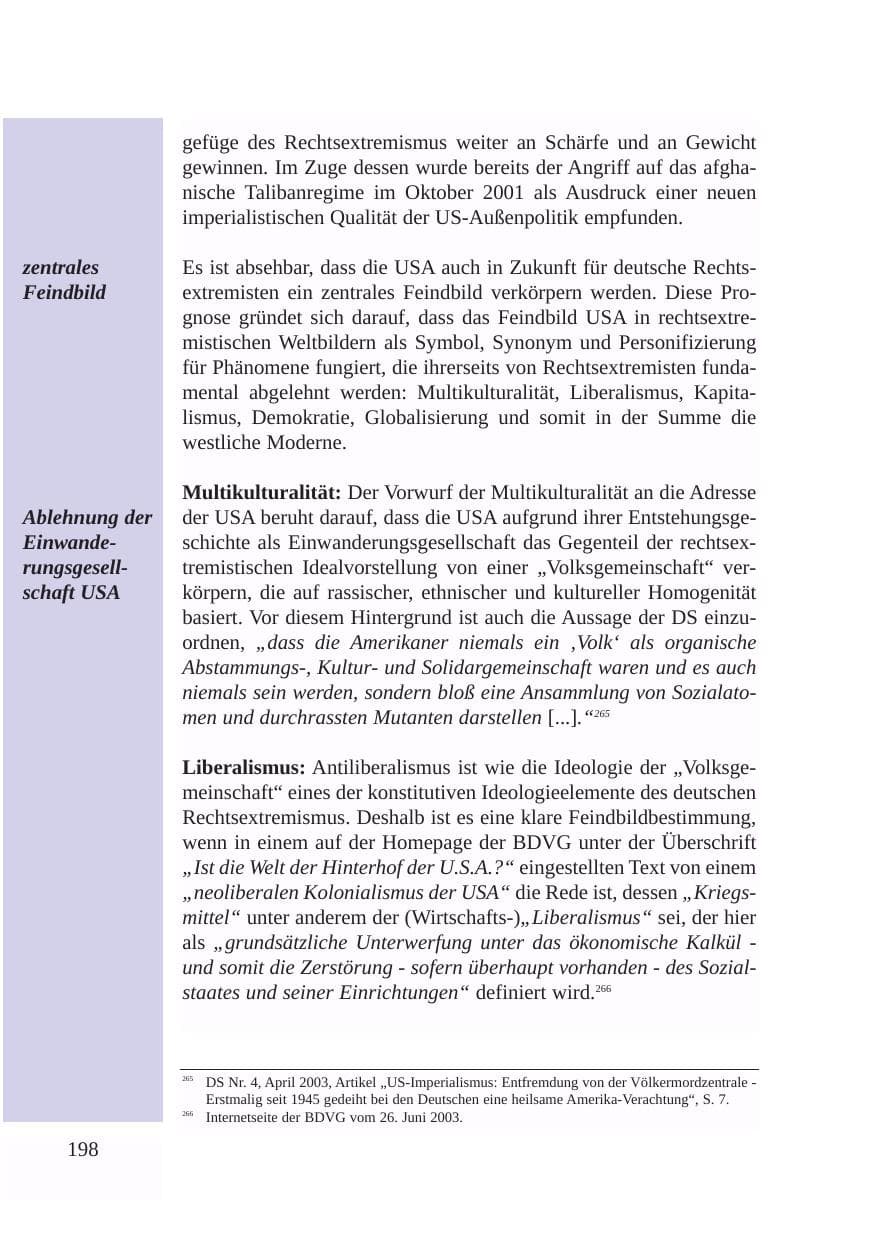 Seite 199 des Verfassungsschutzbericht 2003 Baden-Württemberg