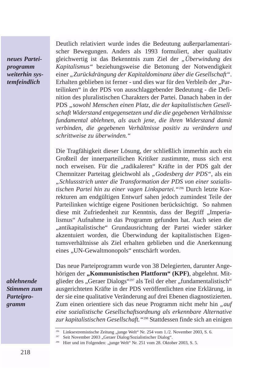 Seite 219 des Verfassungsschutzbericht 2003 Baden-Württemberg