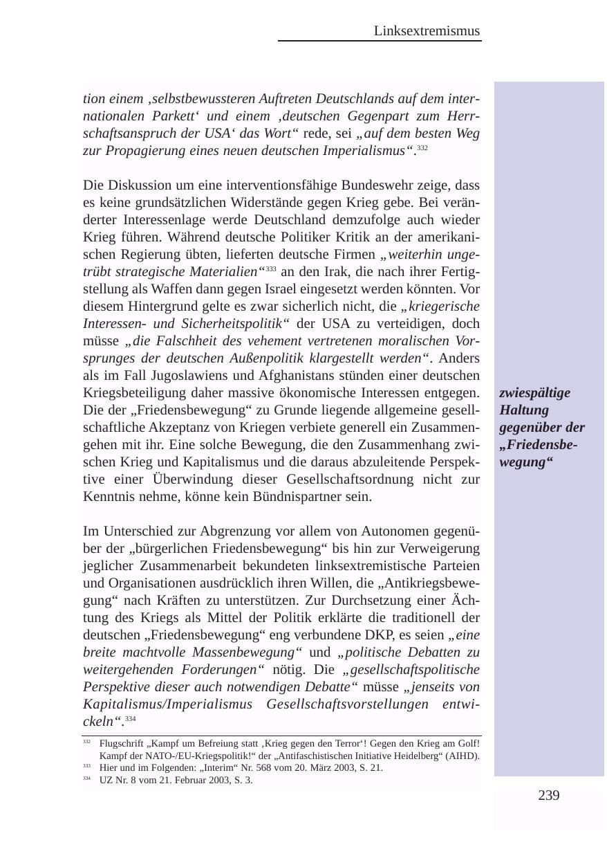 Seite 240 des Verfassungsschutzbericht 2003 Baden-Württemberg