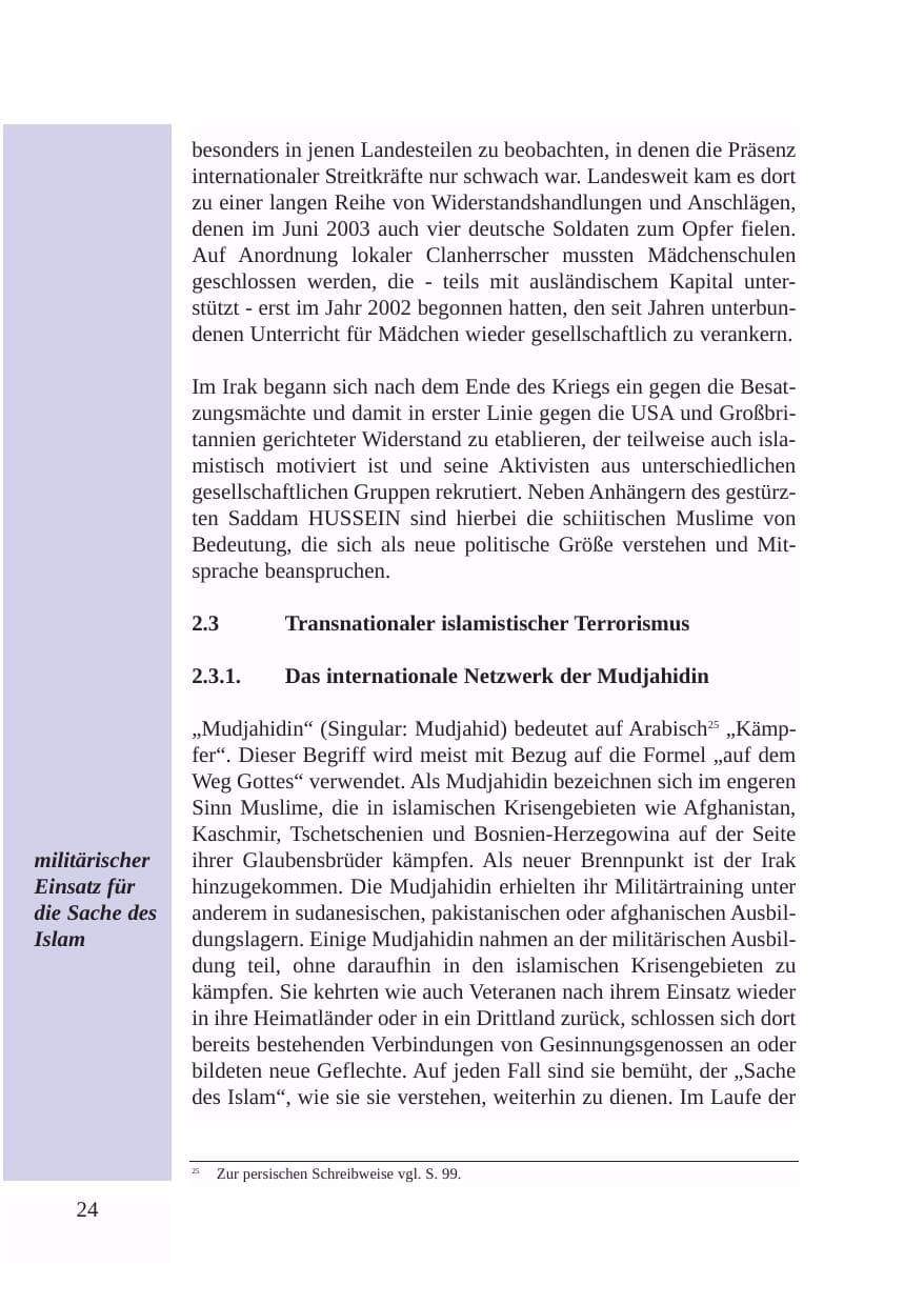 Seite 25 des Verfassungsschutzbericht 2003 Baden-Württemberg