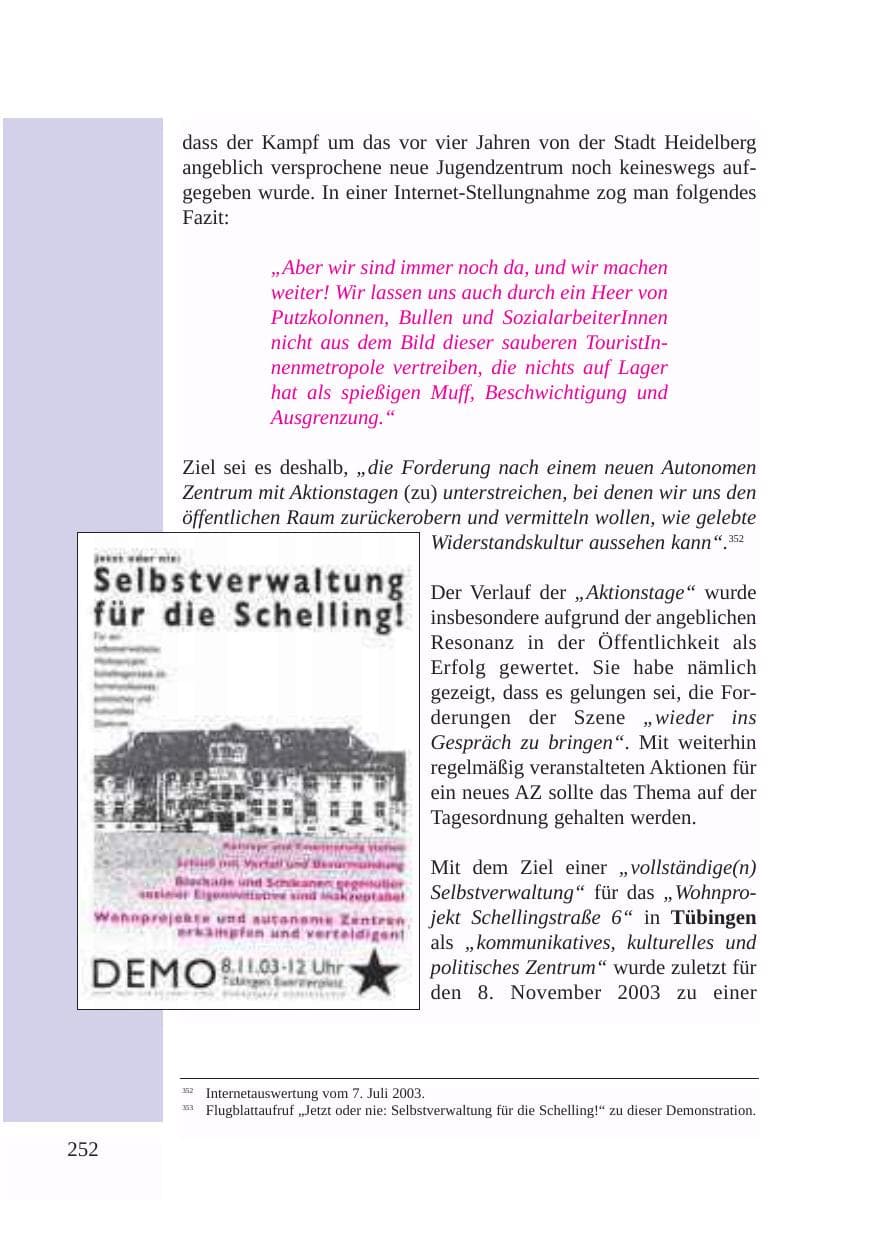 Seite 253 des Verfassungsschutzbericht 2003 Baden-Württemberg