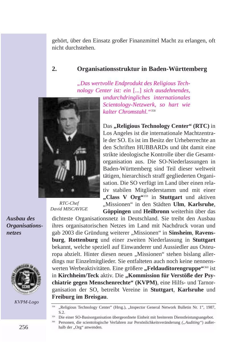 Seite 257 des Verfassungsschutzbericht 2003 Baden-Württemberg