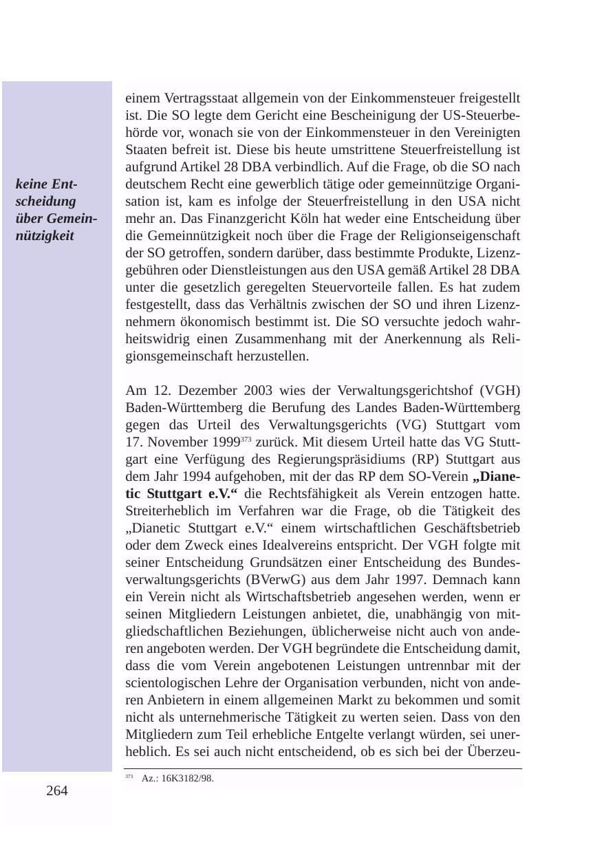 Seite 265 des Verfassungsschutzbericht 2003 Baden-Württemberg