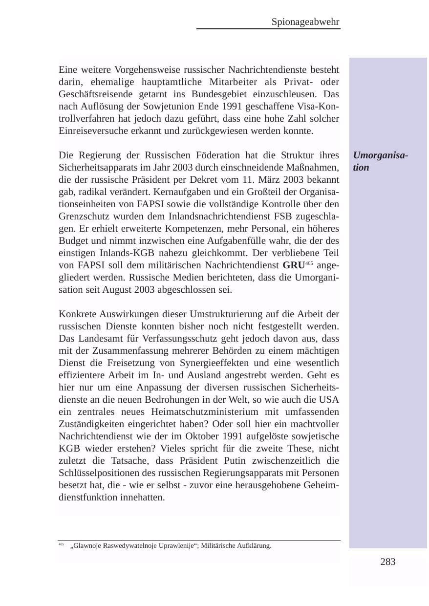 Seite 284 des Verfassungsschutzbericht 2003 Baden-Württemberg