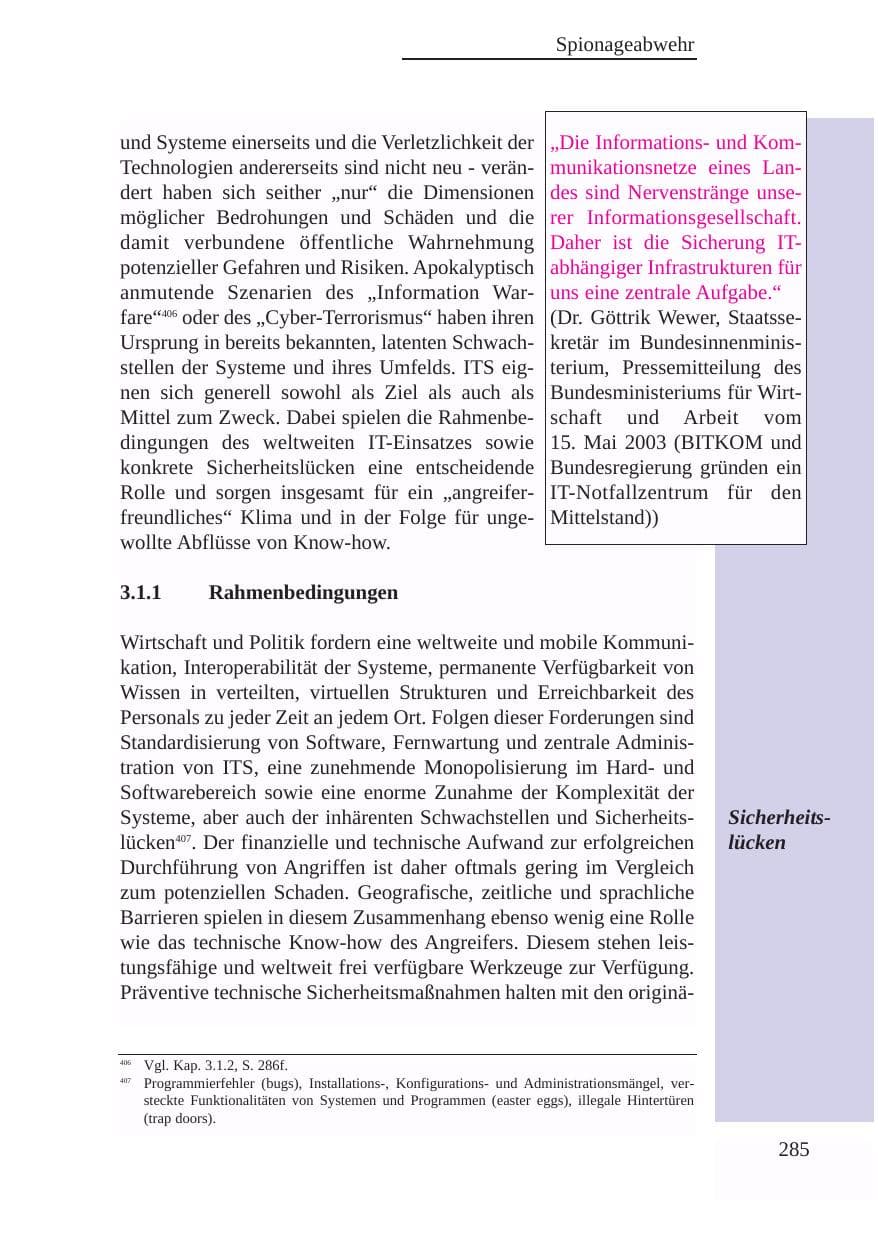 Seite 286 des Verfassungsschutzbericht 2003 Baden-Württemberg