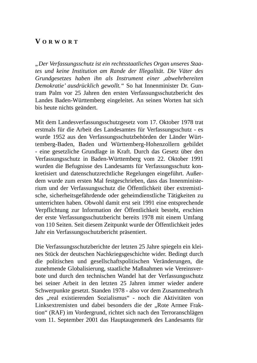 Seite 4 des Verfassungsschutzbericht 2003 Baden-Württemberg