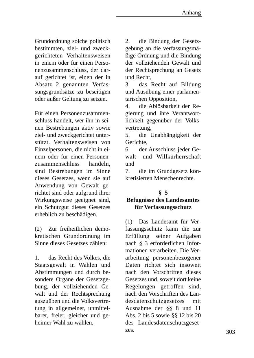 Seite 304 des Verfassungsschutzbericht 2003 Baden-Württemberg