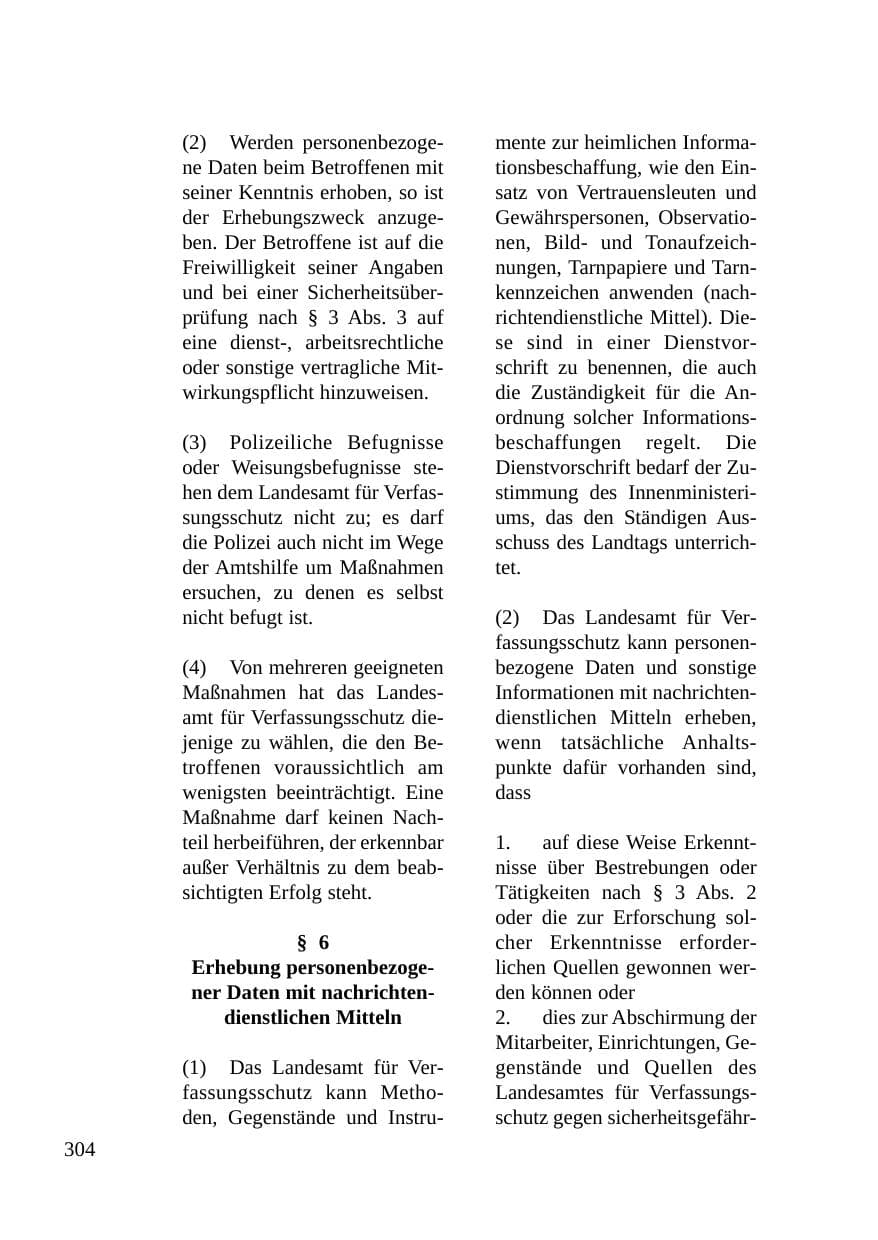 Seite 305 des Verfassungsschutzbericht 2003 Baden-Württemberg