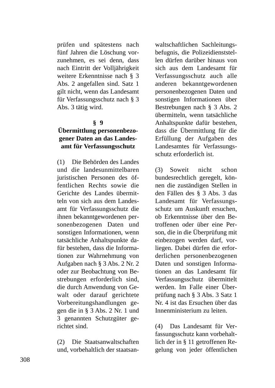 Seite 309 des Verfassungsschutzbericht 2003 Baden-Württemberg