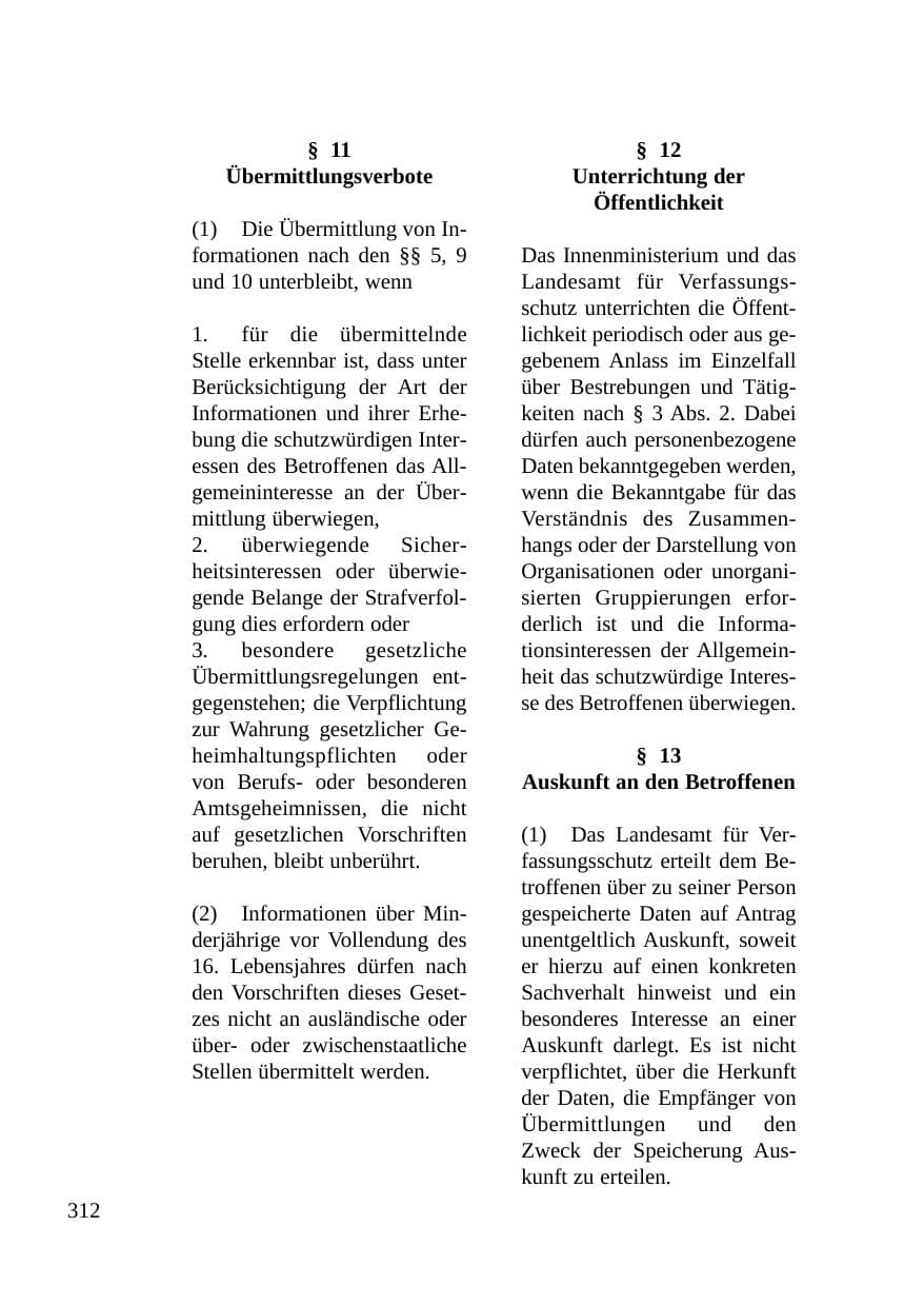 Seite 313 des Verfassungsschutzbericht 2003 Baden-Württemberg