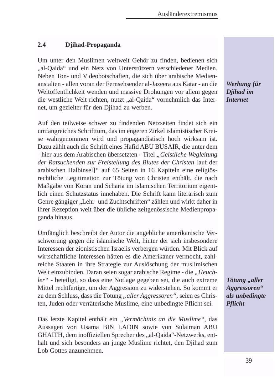 Seite 40 des Verfassungsschutzbericht 2003 Baden-Württemberg