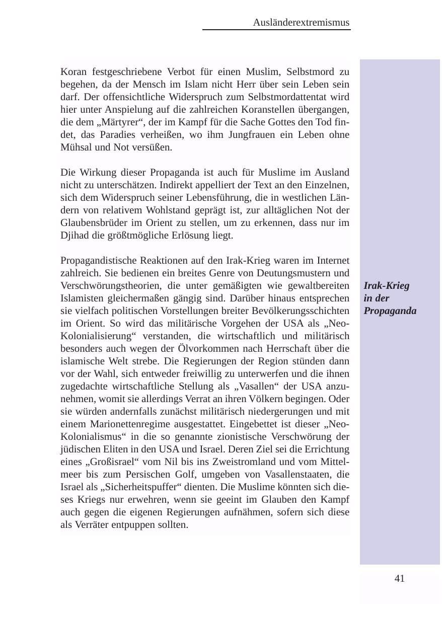 Seite 42 des Verfassungsschutzbericht 2003 Baden-Württemberg