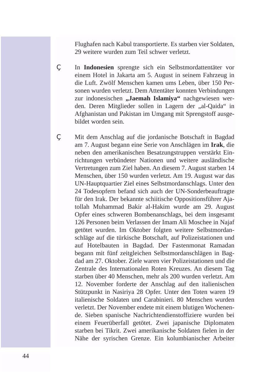 Seite 45 des Verfassungsschutzbericht 2003 Baden-Württemberg