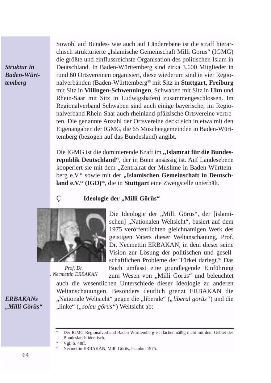 Seite 65 des Verfassungsschutzbericht 2003 Baden-Württemberg