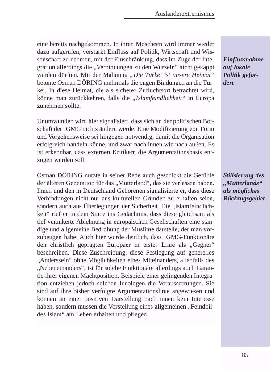 Seite 86 des Verfassungsschutzbericht 2003 Baden-Württemberg