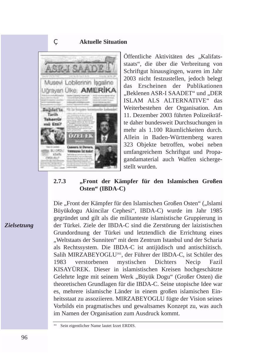 Seite 97 des Verfassungsschutzbericht 2003 Baden-Württemberg