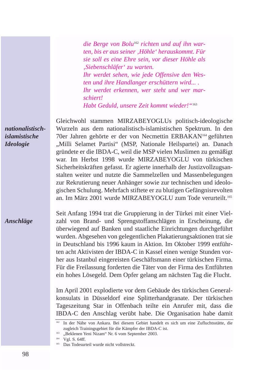 Seite 99 des Verfassungsschutzbericht 2003 Baden-Württemberg
