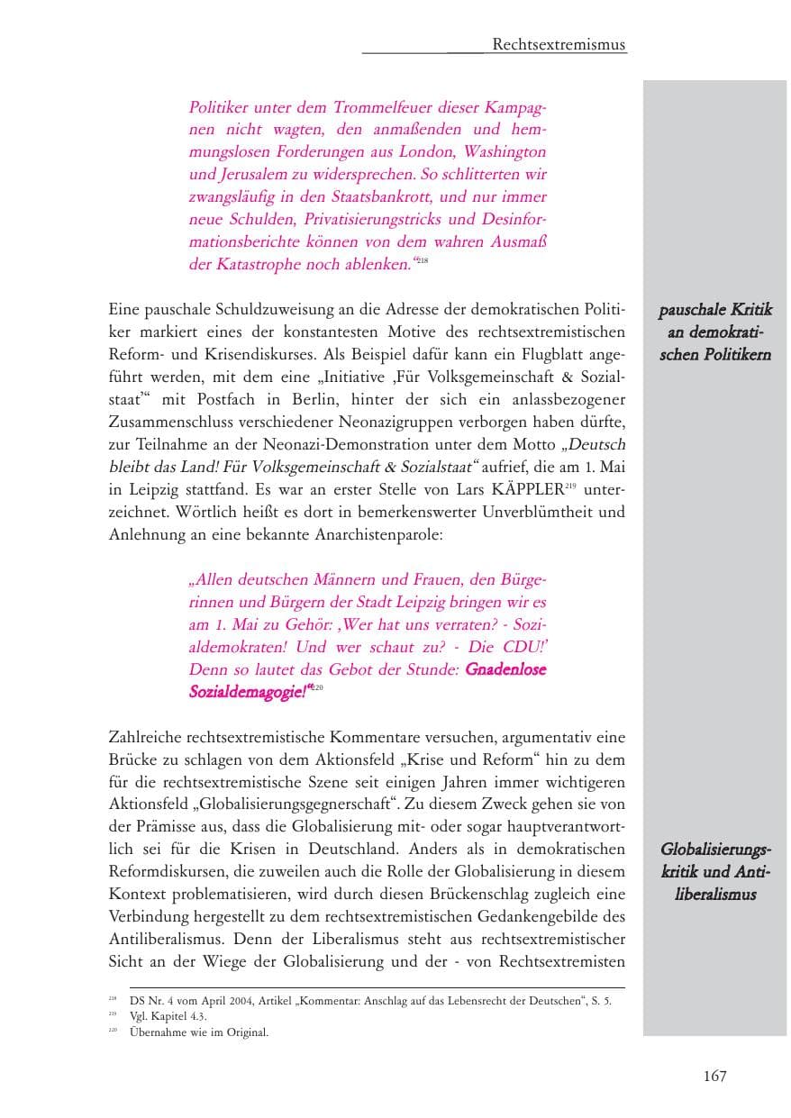 Seite 168 des Verfassungsschutzbericht 2004 Baden-Württemberg