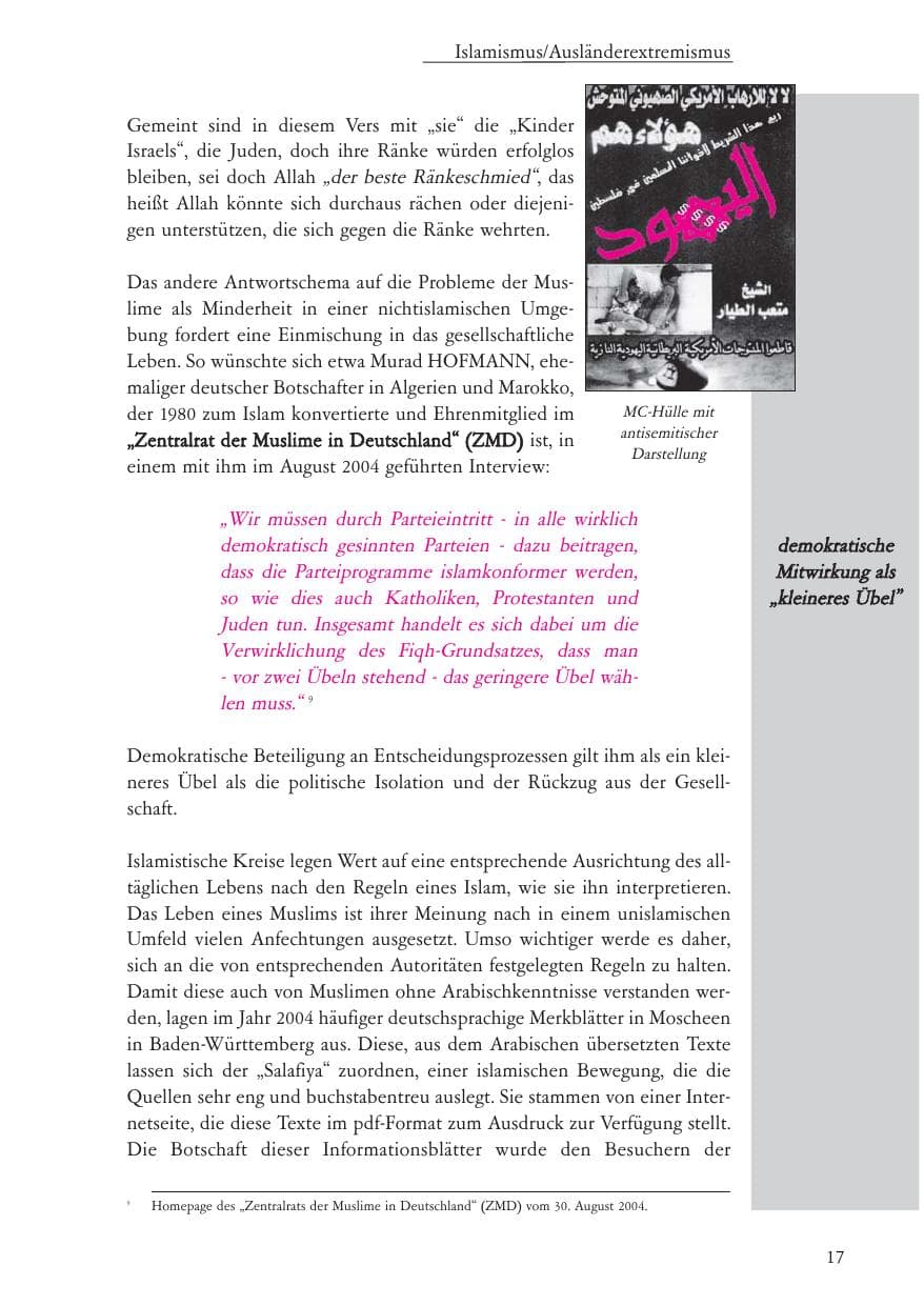 Seite 18 des Verfassungsschutzbericht 2004 Baden-Württemberg