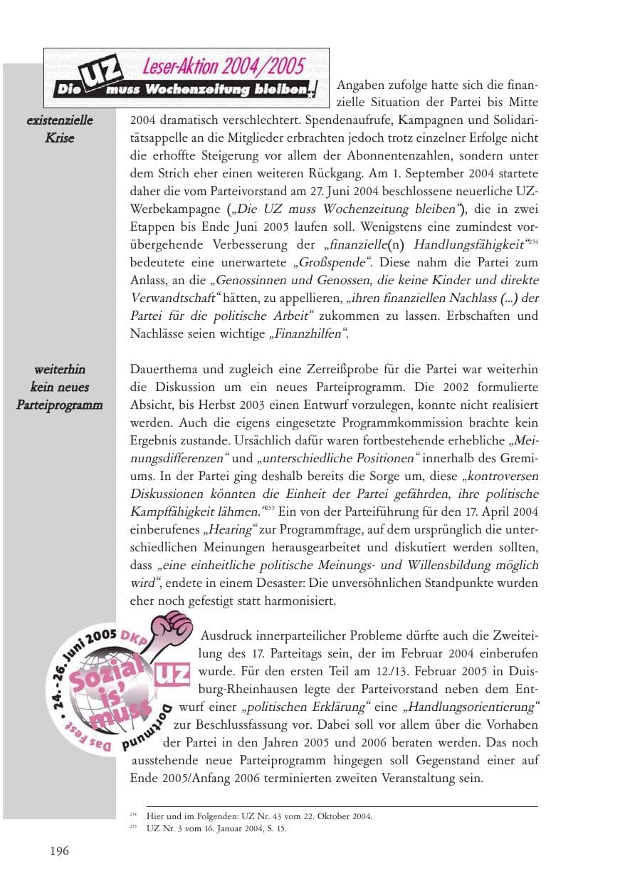 Seite 197 des Verfassungsschutzbericht 2004 Baden-Württemberg