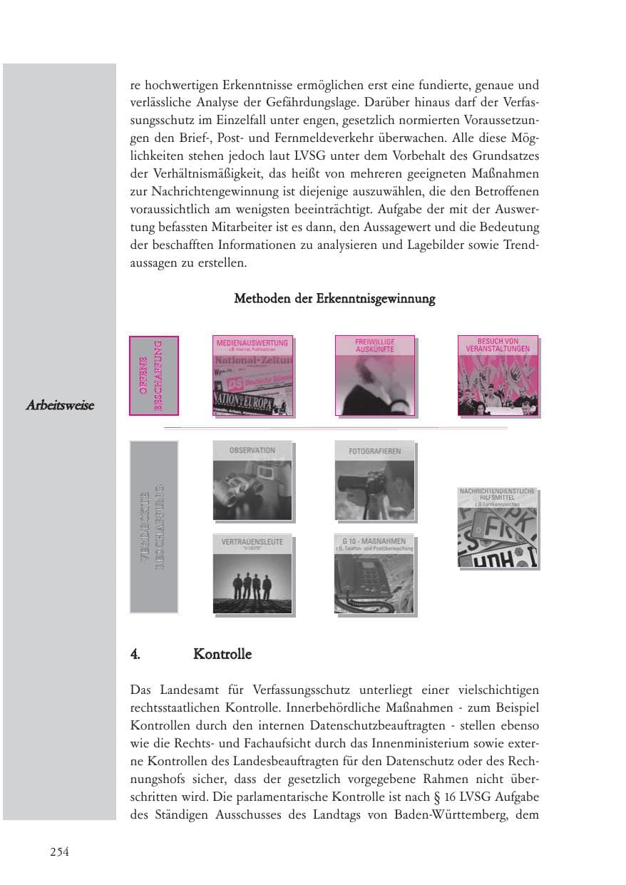 Seite 255 des Verfassungsschutzbericht 2004 Baden-Württemberg