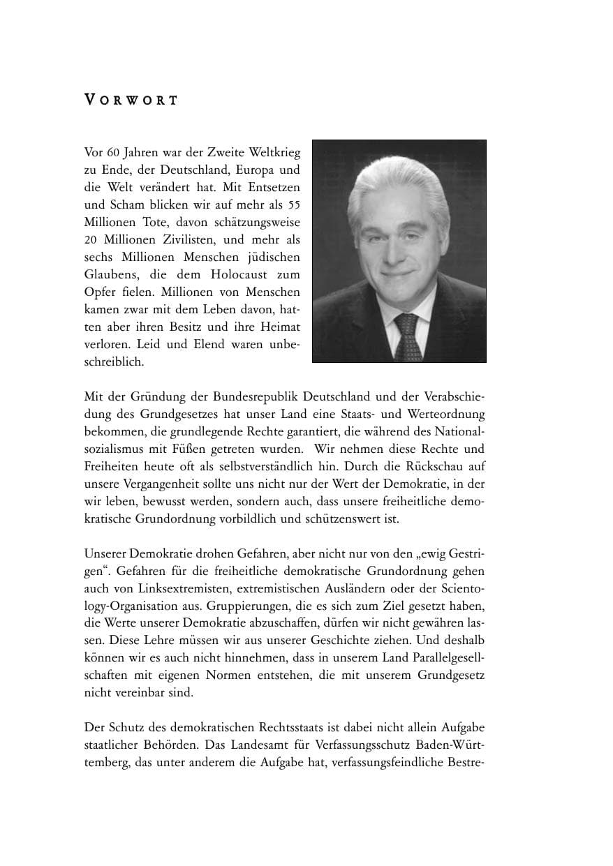 Seite 4 des Verfassungsschutzbericht 2004 Baden-Württemberg