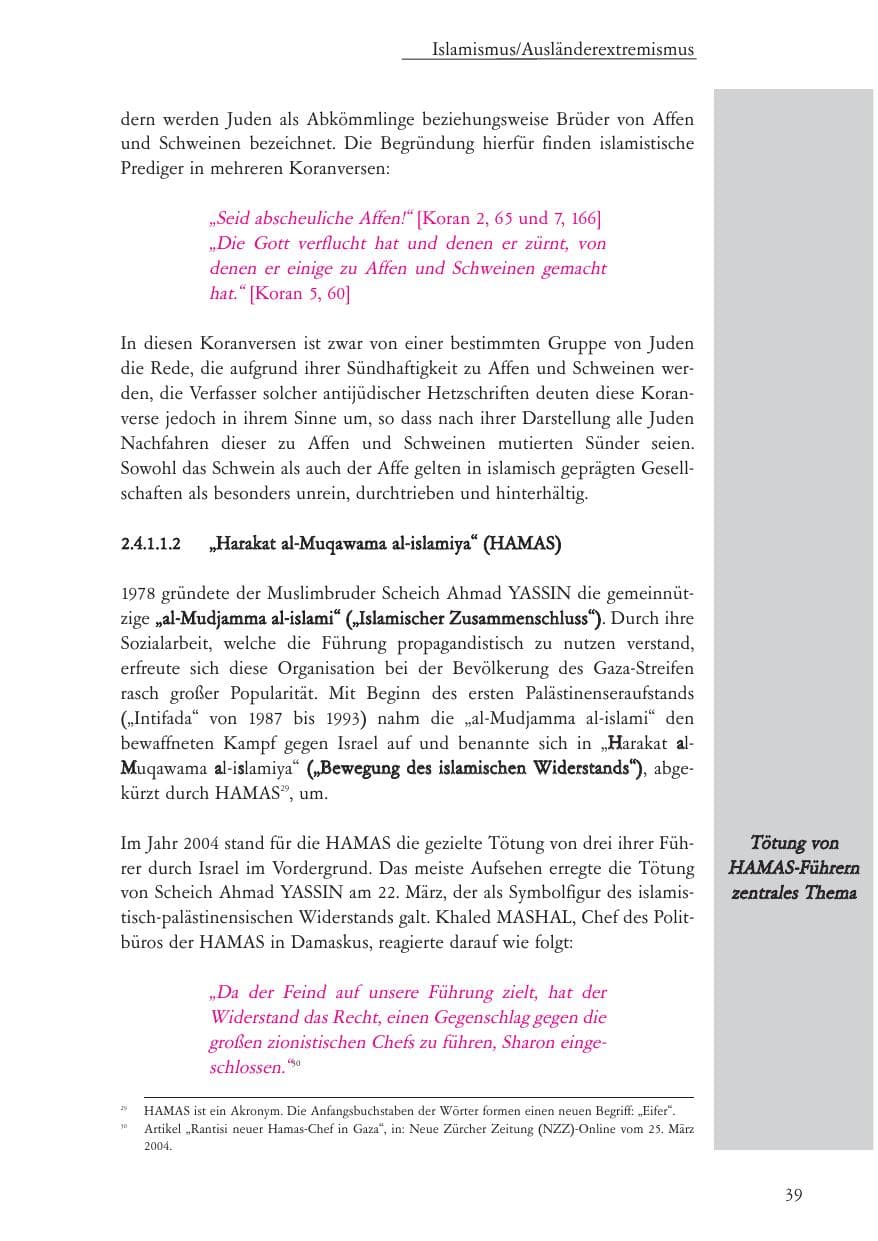 Seite 40 des Verfassungsschutzbericht 2004 Baden-Württemberg