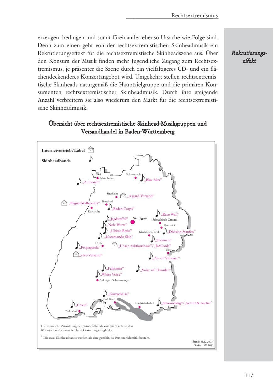Seite 118 des Verfassungsschutzbericht 2005 Baden-Württemberg