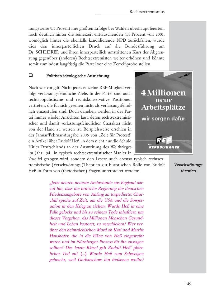 Seite 150 des Verfassungsschutzbericht 2005 Baden-Württemberg
