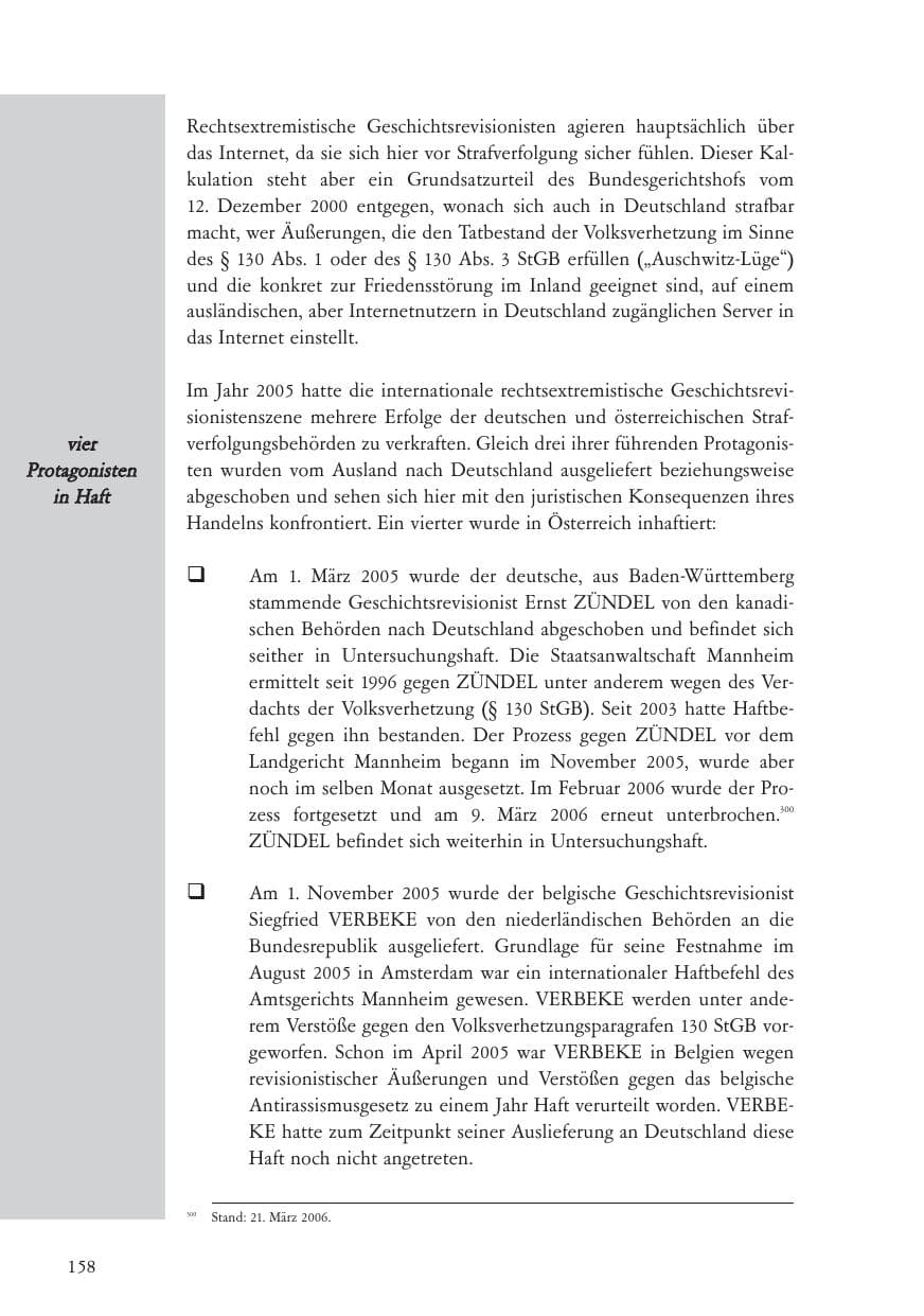 Seite 159 des Verfassungsschutzbericht 2005 Baden-Württemberg