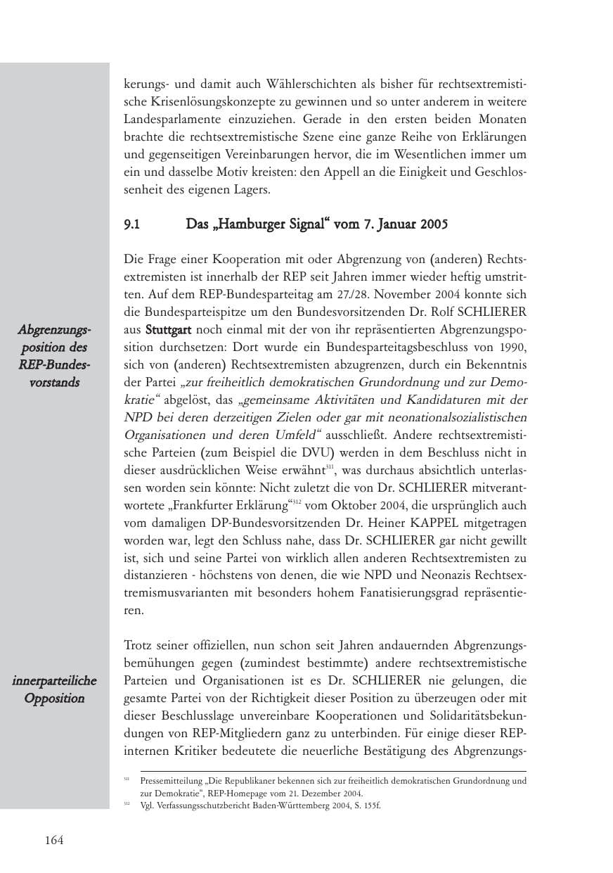 Seite 165 des Verfassungsschutzbericht 2005 Baden-Württemberg