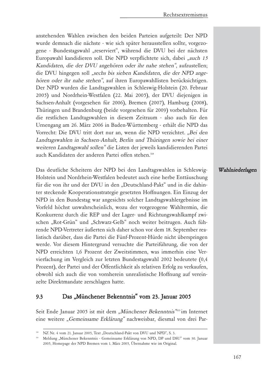 Seite 168 des Verfassungsschutzbericht 2005 Baden-Württemberg