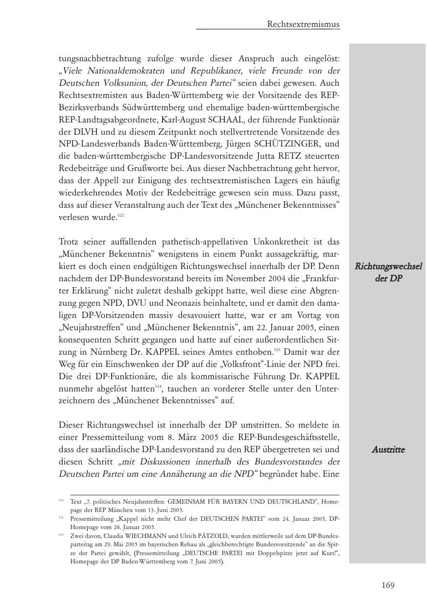 Seite 170 des Verfassungsschutzbericht 2005 Baden-Württemberg