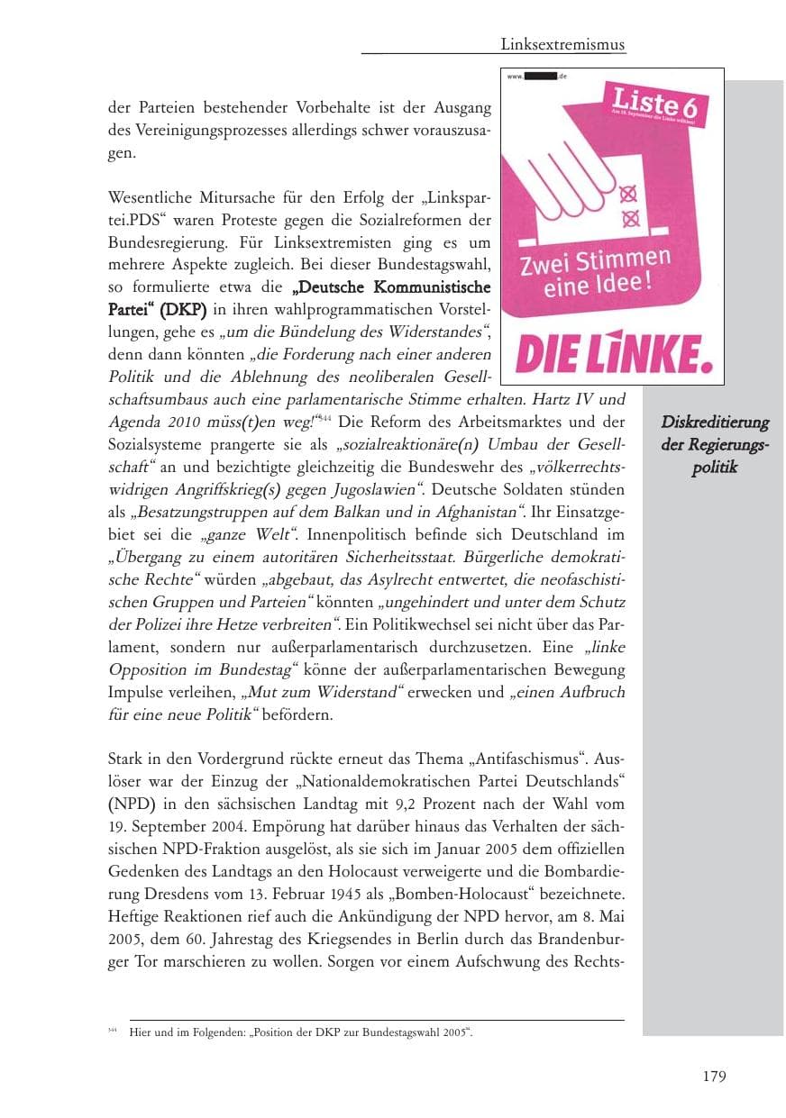Seite 180 des Verfassungsschutzbericht 2005 Baden-Württemberg