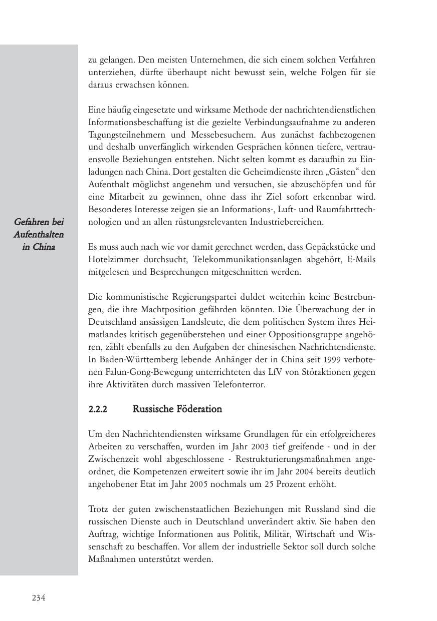 Seite 235 des Verfassungsschutzbericht 2005 Baden-Württemberg