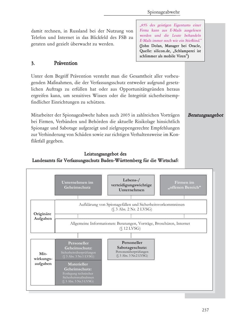 Seite 238 des Verfassungsschutzbericht 2005 Baden-Württemberg