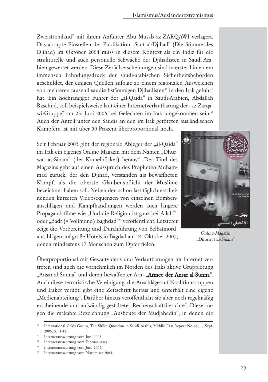 Seite 26 des Verfassungsschutzbericht 2005 Baden-Württemberg