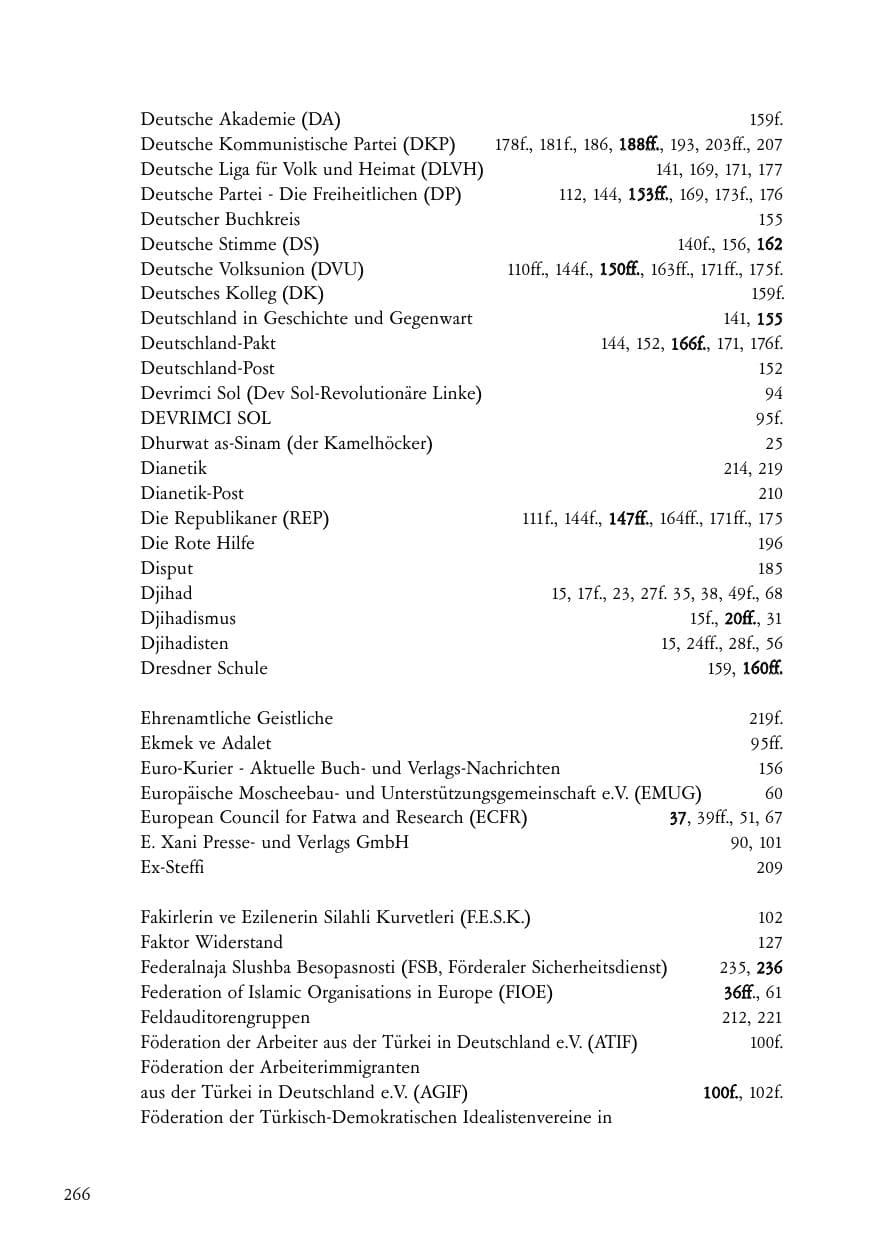 Seite 267 des Verfassungsschutzbericht 2005 Baden-Württemberg