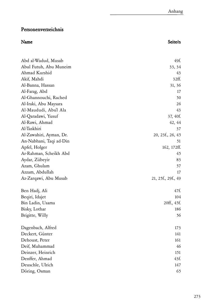 Seite 274 des Verfassungsschutzbericht 2005 Baden-Württemberg