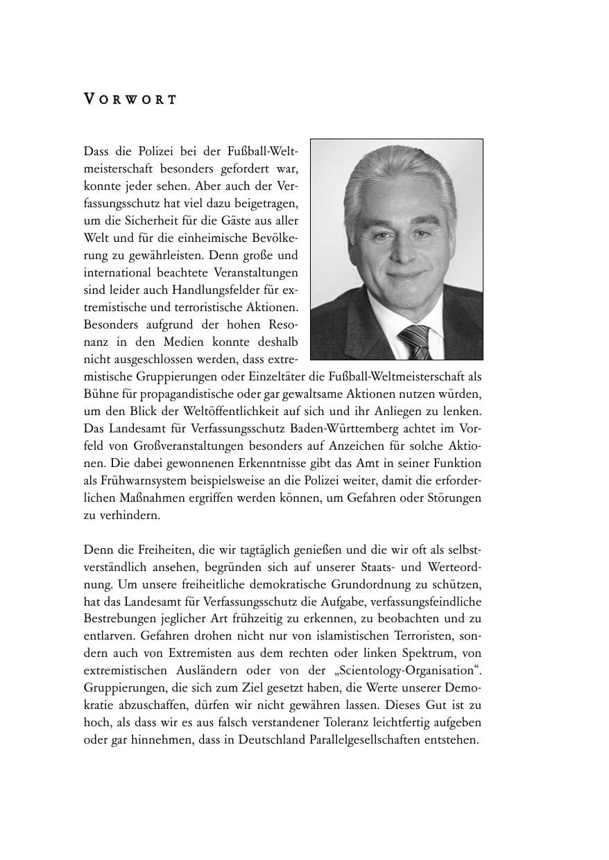 Seite 4 des Verfassungsschutzbericht 2005 Baden-Württemberg