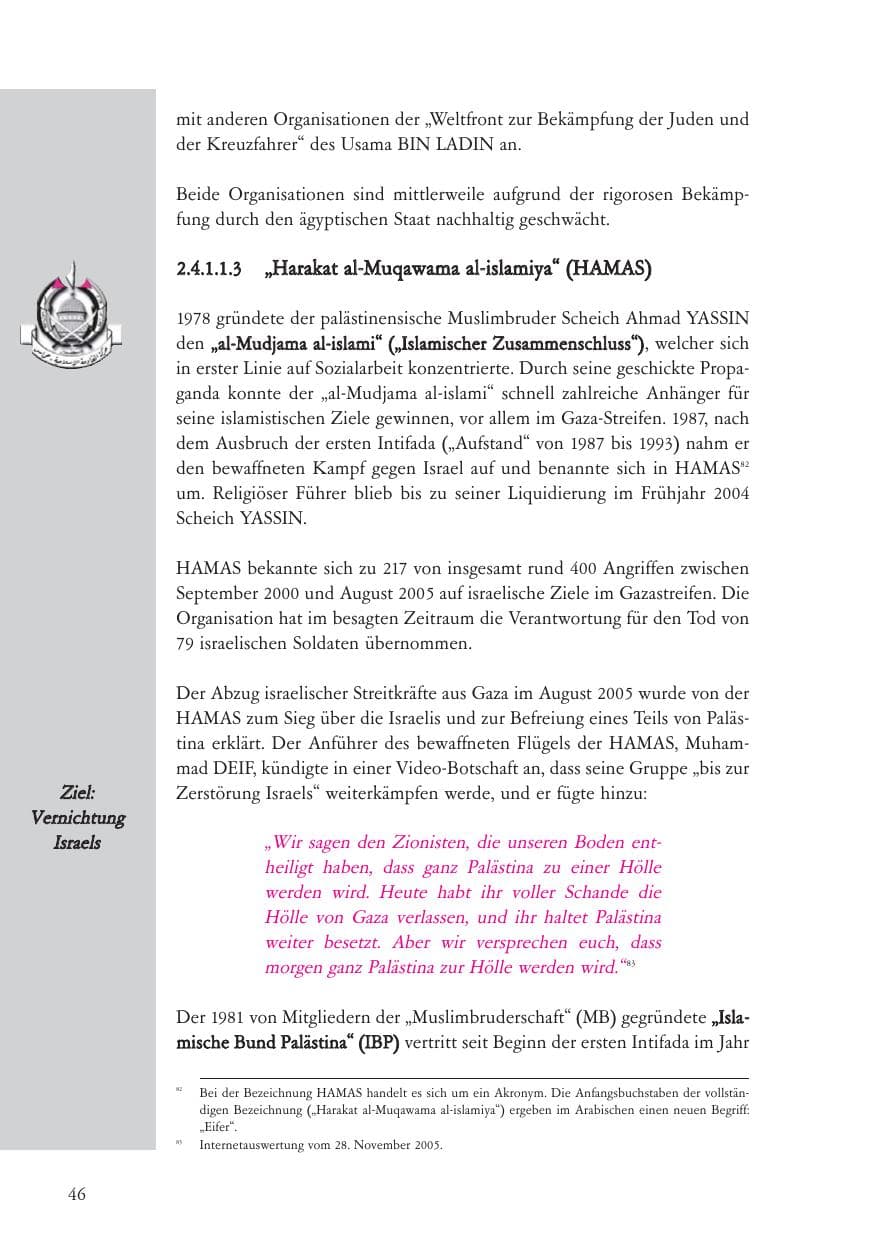 Seite 47 des Verfassungsschutzbericht 2005 Baden-Württemberg