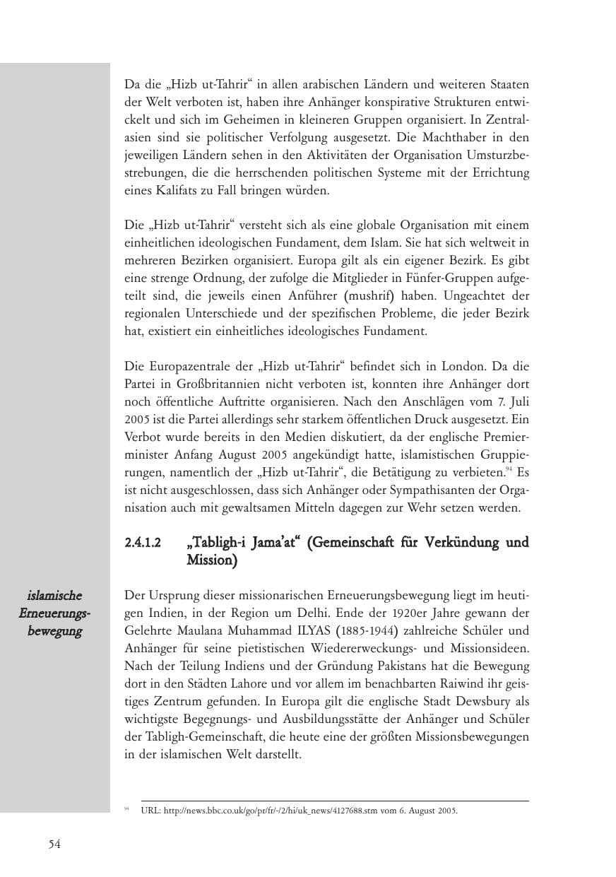 Seite 55 des Verfassungsschutzbericht 2005 Baden-Württemberg