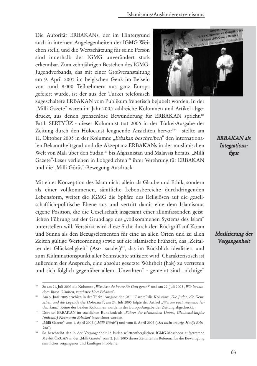 Seite 64 des Verfassungsschutzbericht 2005 Baden-Württemberg