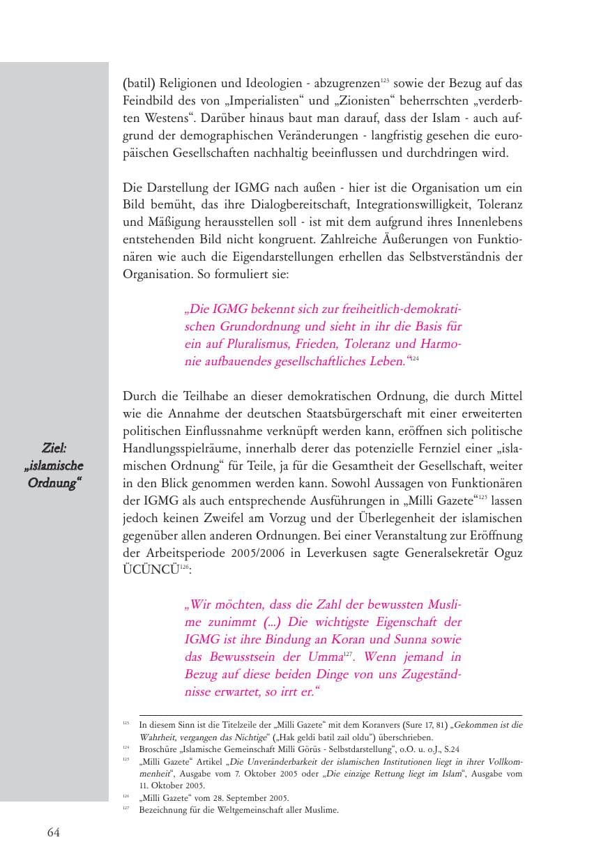 Seite 65 des Verfassungsschutzbericht 2005 Baden-Württemberg