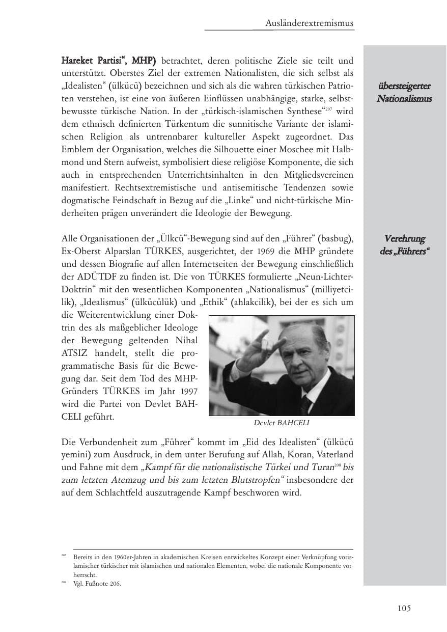 Seite 106 des Verfassungsschutzbericht 2006 Baden-Württemberg