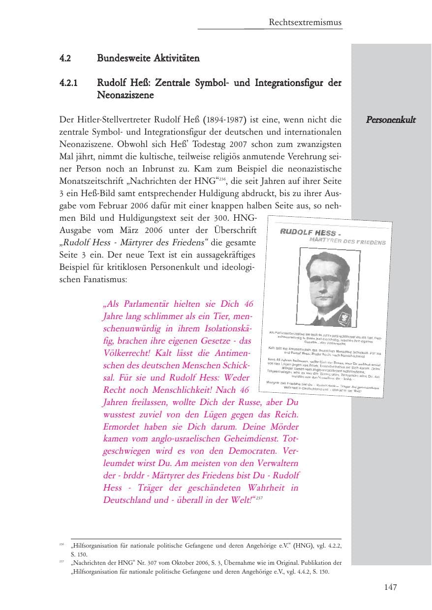 Seite 148 des Verfassungsschutzbericht 2006 Baden-Württemberg